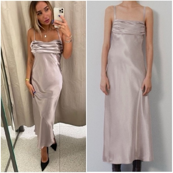 Zara Satin Camisole Dress NWT Sz XS - Picture 1 of 13